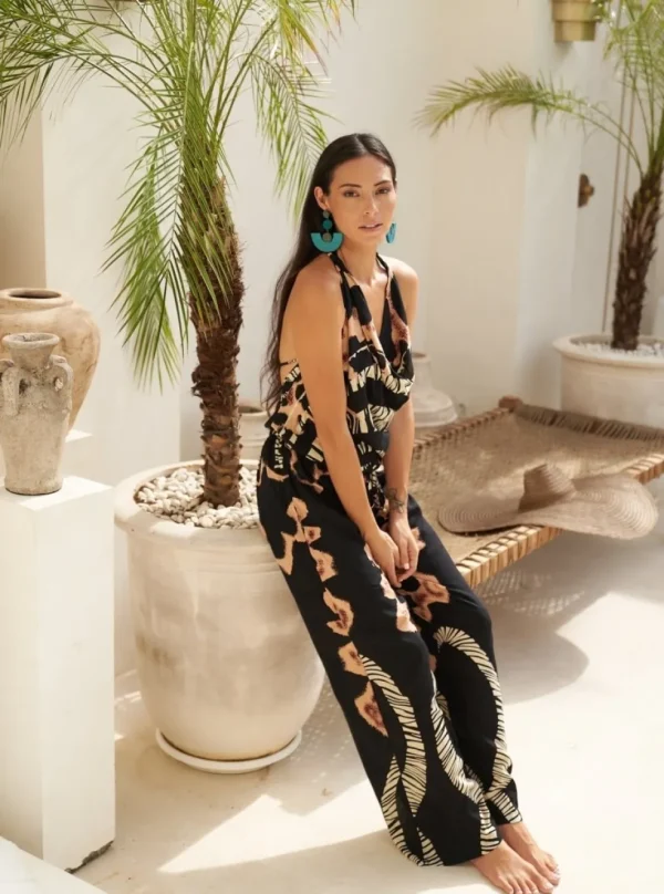 Tuta lunga rayon Camila open back