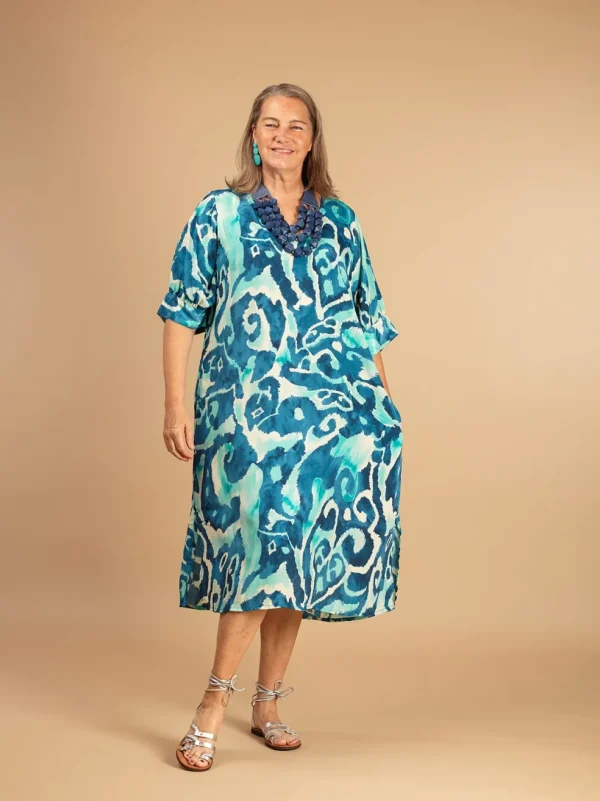 Vestito caftano seta Livia