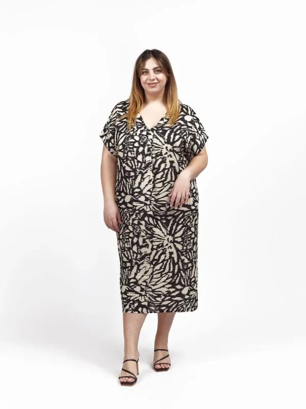 Vestito caftano viscosa scollo V Milena