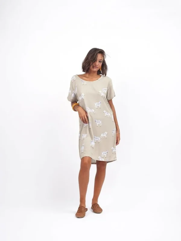 Vestito corto in rayon con zip Adima