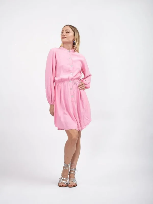 Vestito corto rayon con bottoni Noemi