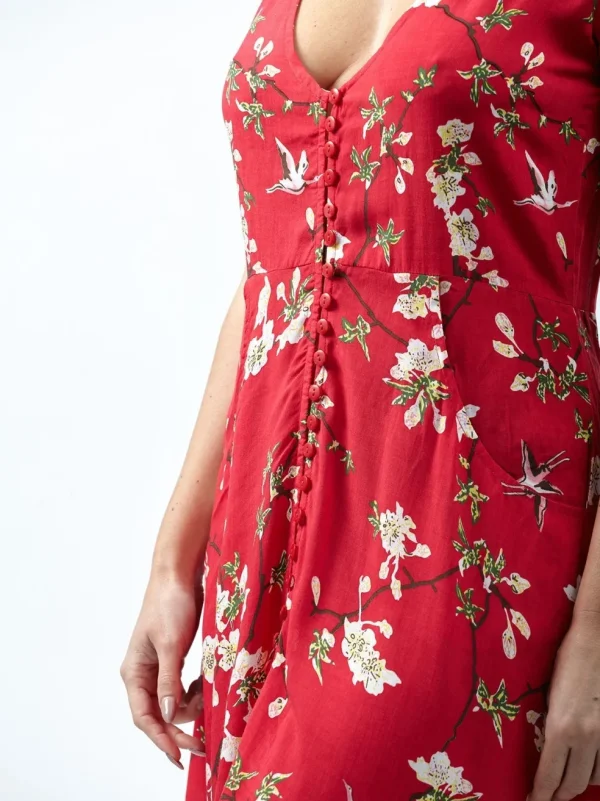 Vestito corto rayon con tasche e bottoni Bathsheba