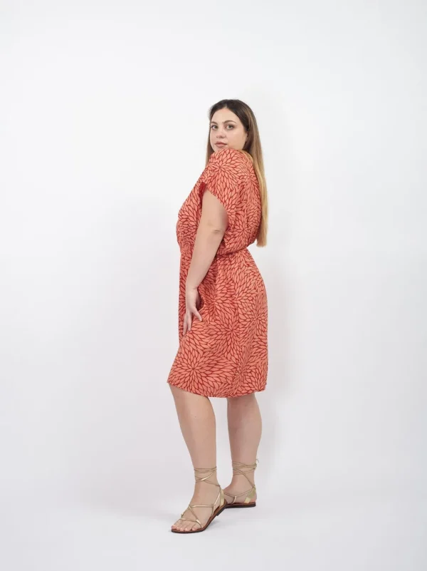 Vestito corto rayon scollo a V Daisy