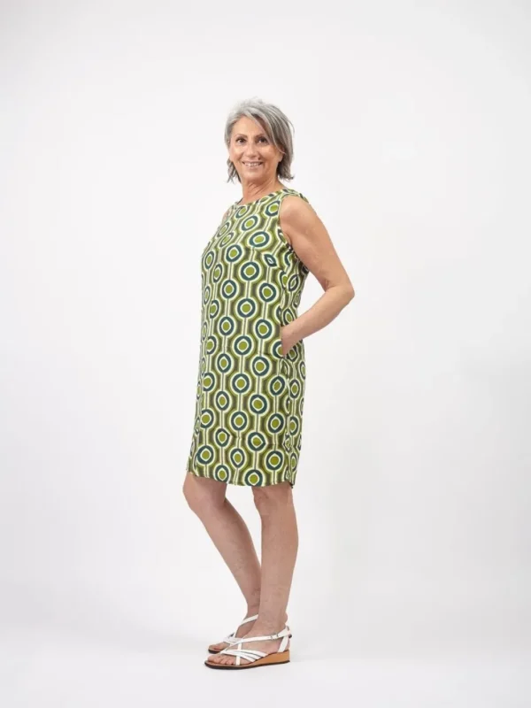Vestito corto smanicato in seta Alice