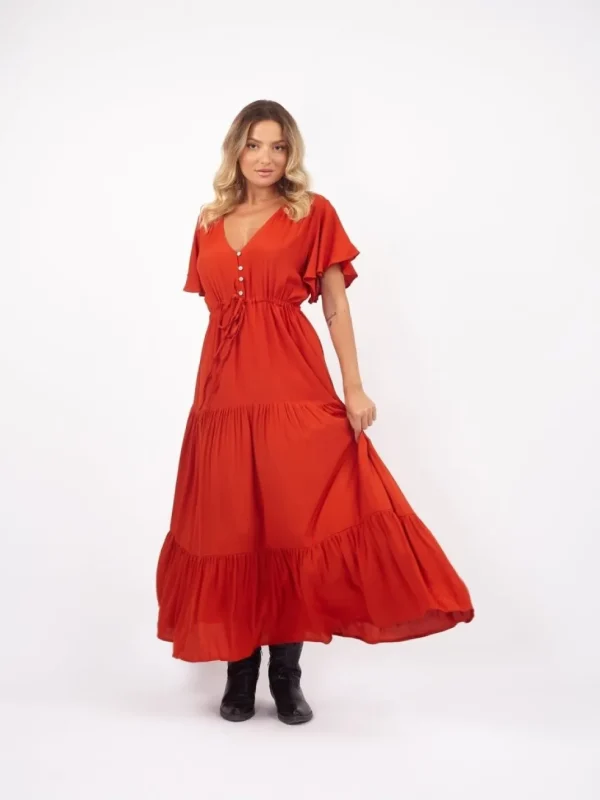 Vestito lungo con bottoni Frida