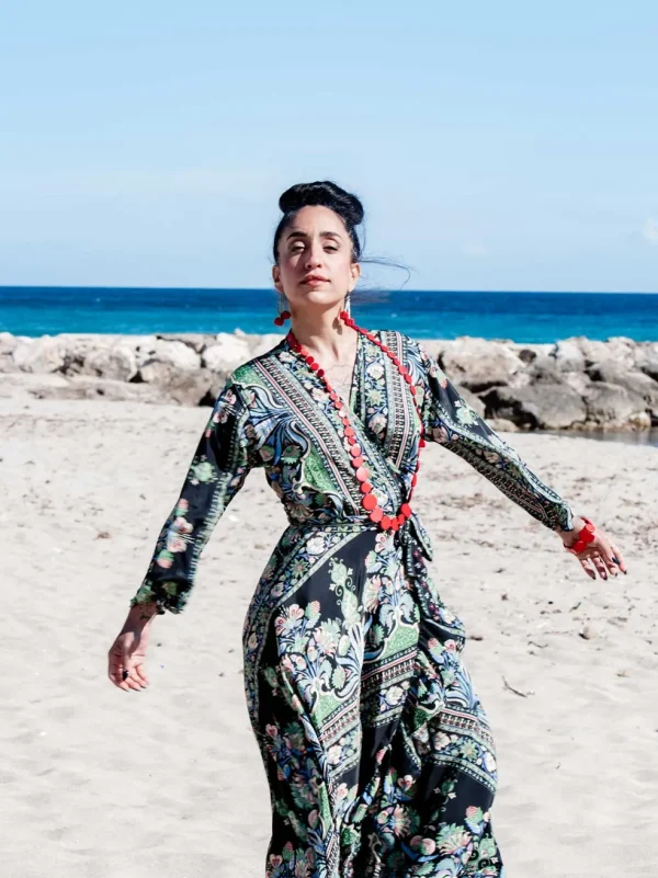 Vestito lungo Kimono seta Carmen