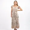 Vestito lungo rayon boho con balza Debora