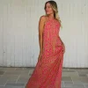 Vestito lungo schiena scoperta rayon Tilde