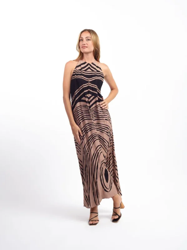 Vestito lungo schiena scoperta rayon Tilde