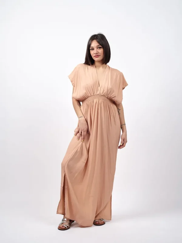 Vestito lungo scollo a V rayon Yulia