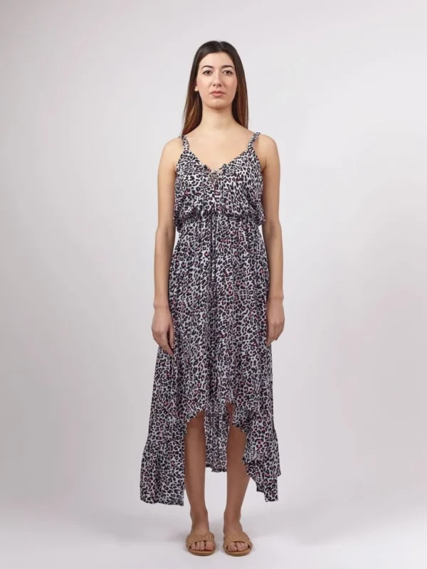 Vestito lungo scollo incrocio Georgine
