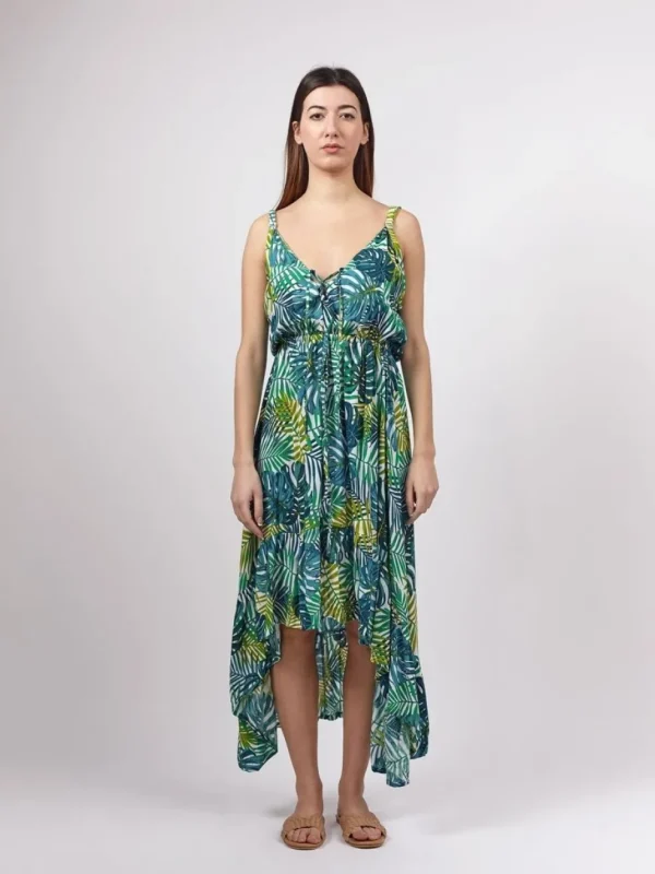 Vestito lungo scollo incrocio Georgine
