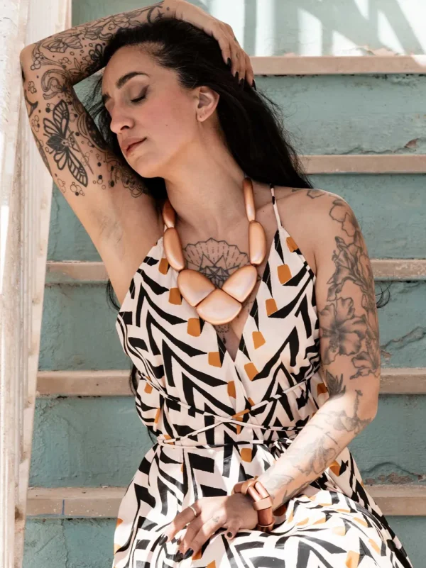 Vestito lungo seta open back Uliana