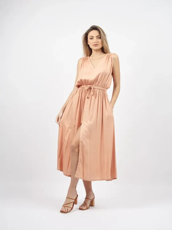 Vestito lungo smanicato stile impero Kirsten
