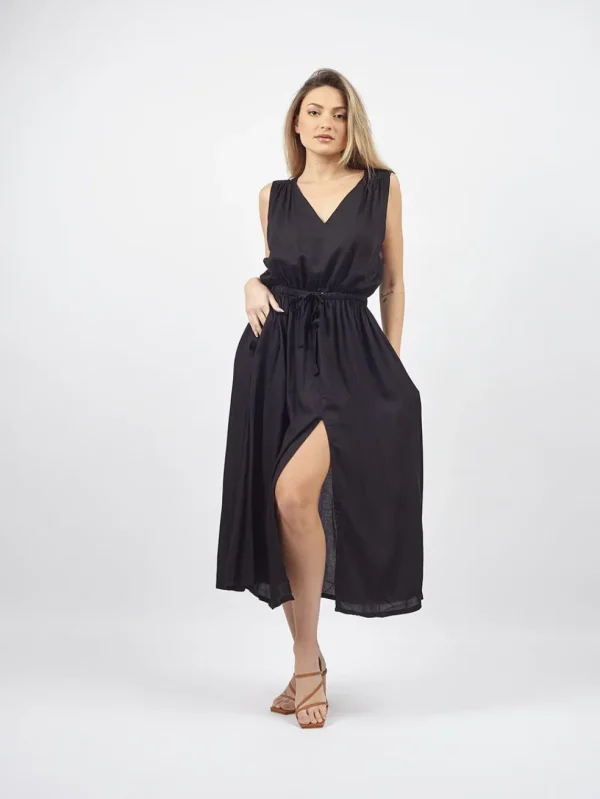 Vestito lungo smanicato stile impero Kirsten
