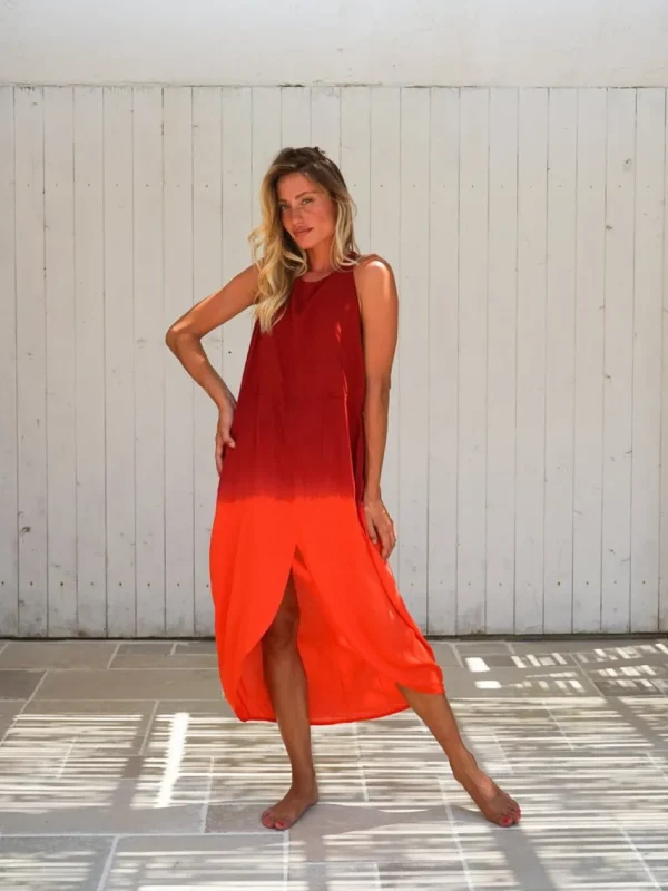 Vestito lungo stampa sfumata Isabella