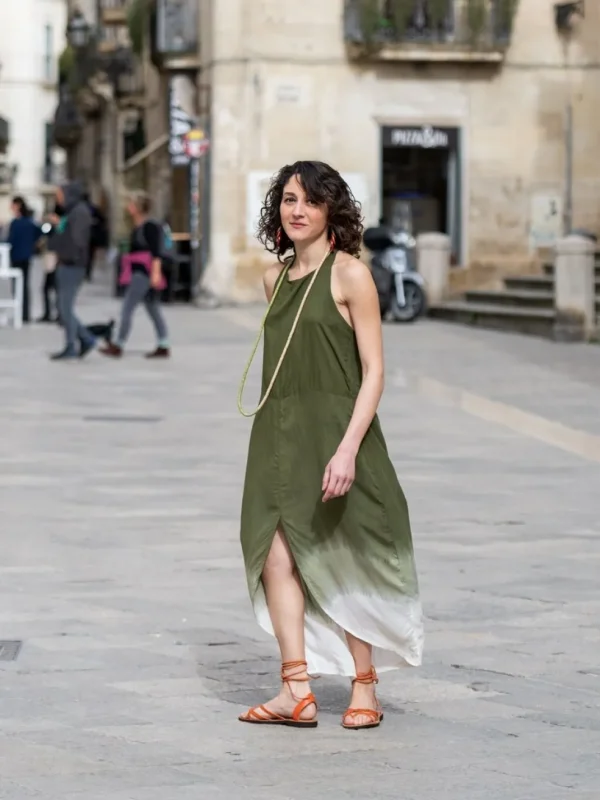 Vestito lungo stampa sfumata Isabella