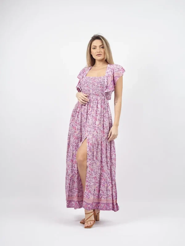 Vestito lungo volant schiena scoperta Cecilia