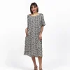 Vestito midi seta manica Gaia