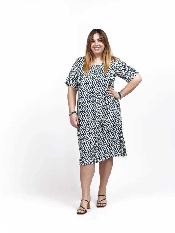 Vestito midi seta manica Gaia