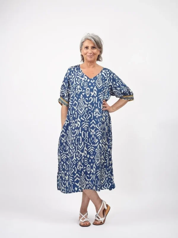 Vestito midi seta manica corta Zahra