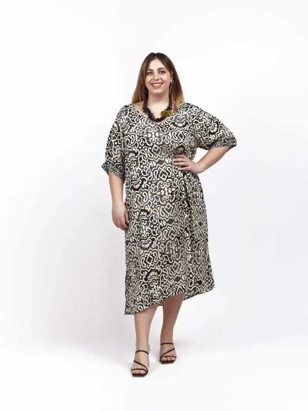 Vestito midi seta manica corta Zahra