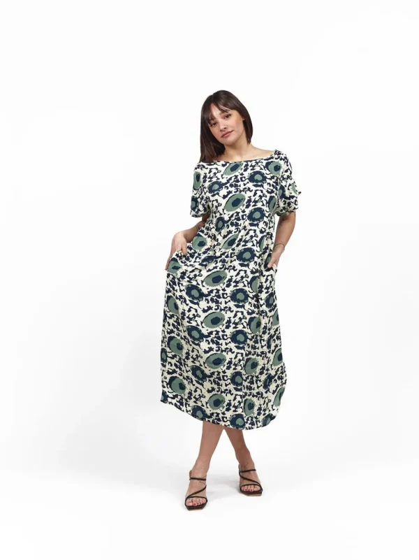 Vestito over midi seta manica Penny