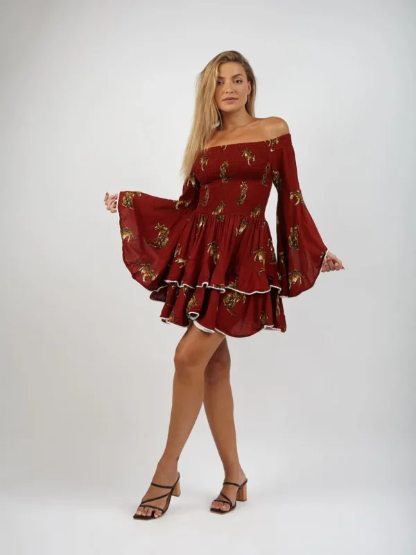 Vestito rayon corto con balze Monique