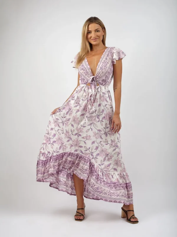Vestito rayon lungo con nodo Jessica